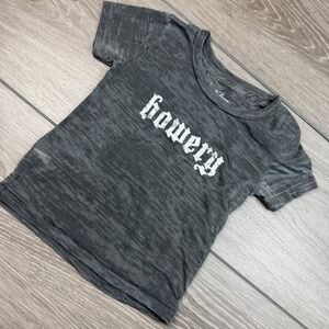 Blue & Cream Kids T-Shirt Graphic Bowery Slub Knit Charcoal Grey Medium